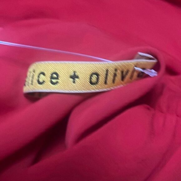 Alice + Olivia Womens‎ Red Surplice Neckline Nanette Ruched Wrap Dress Small - Picture 6 of 8